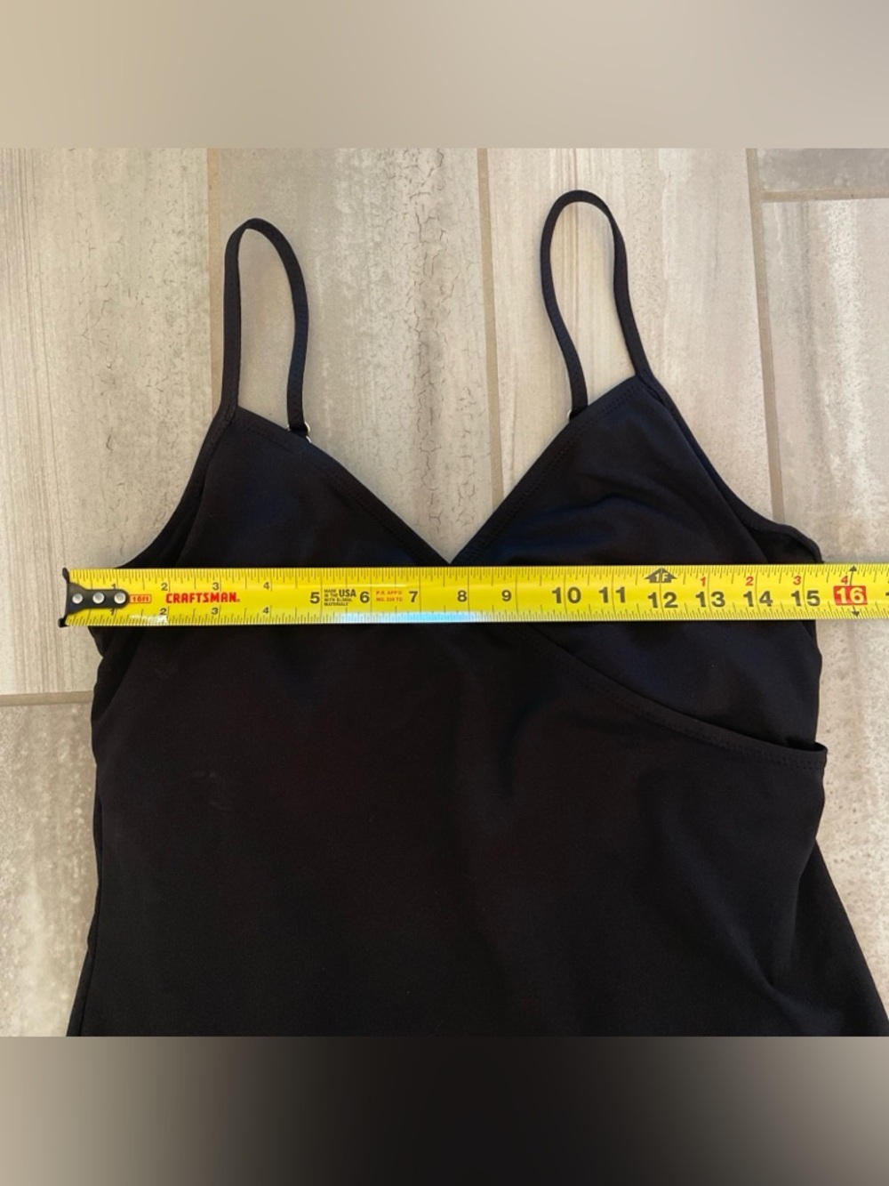 Garnet Hill Signature Surplice Wrap Front Swim Dress Black Size 12 One Piece - Picture 7 of 14